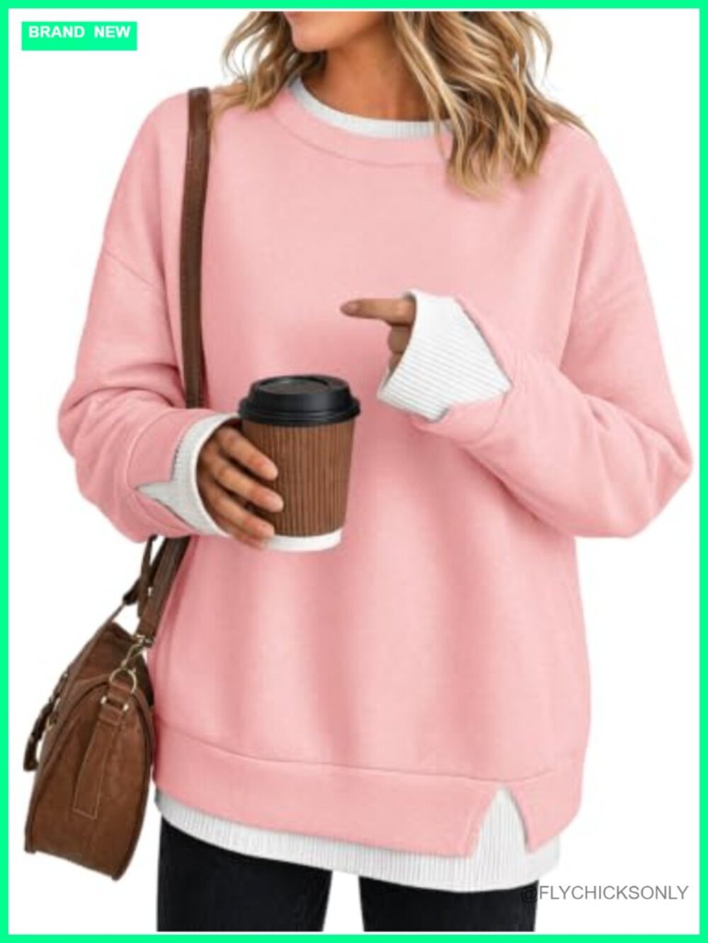 Women's Oversized Crewneck Sweatshirt Long Sleeve Loose Pullover Top